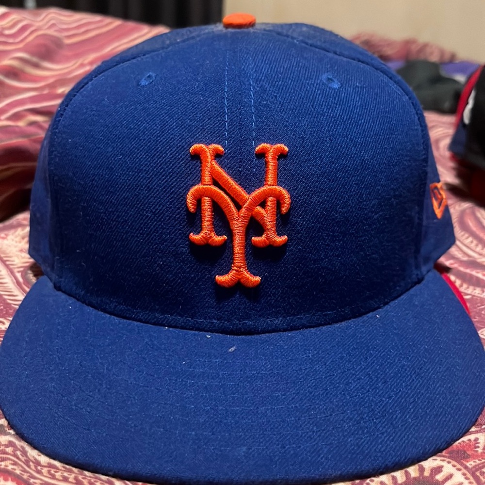 New York Mets fitted hat size 7 3/4 used